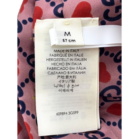 Gucci Pink Silk Headband with All-Over Double G Print - Picture 8 of 9